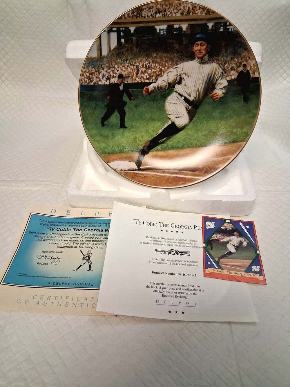 Delphi Ty Cobb The Georgia Peach Collector Plate Jeff Barson